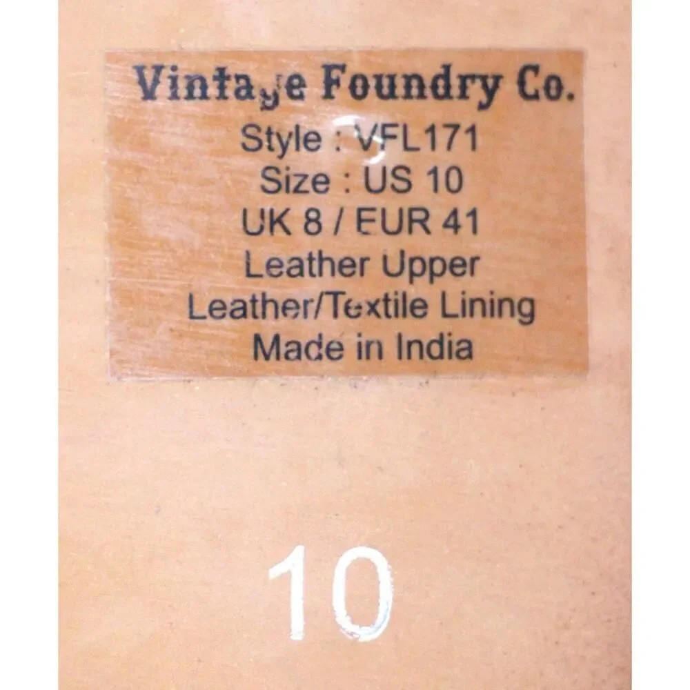 Vintage Foundry Co BROWN GENUINE LEATHER FLAT POINTED SLIP ON BALLET SHOES Sz 10 - Picture 9 of 9